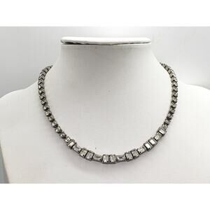 Vintage Rhinestone Choker Necklace 1940s Elegant Formal Retro designer Crystal